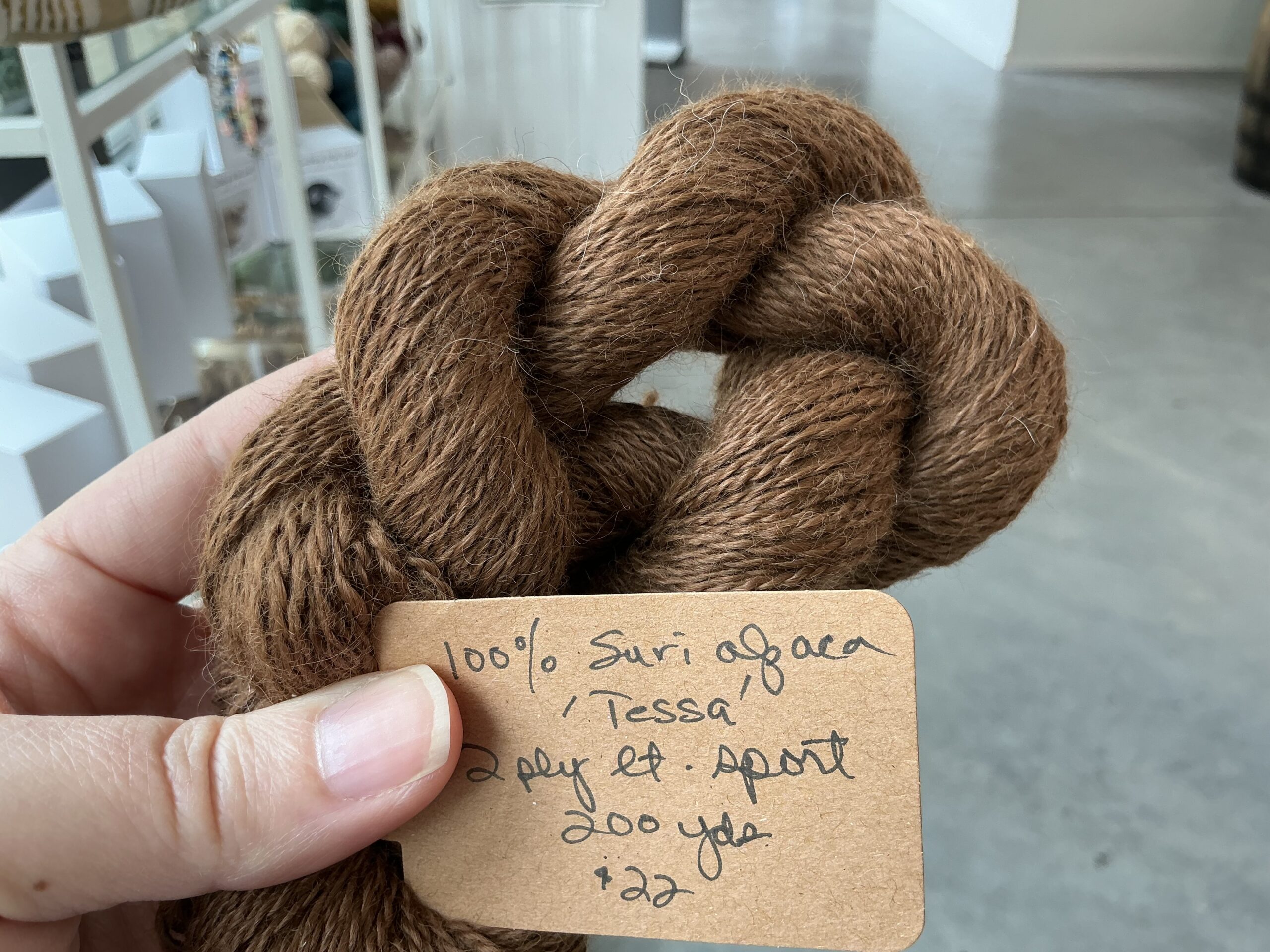 TRF #4 Alpaca : “Tessa” fingering, med brown